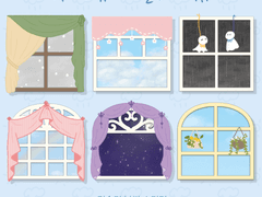 (유료) 창밖의 하늘 SET / 먼슬리 날씨 스티커