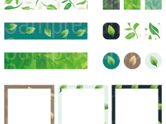 잎 패턴 스티커