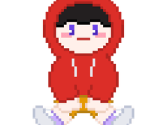 앉아있는 도트 도안