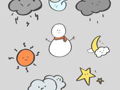 날씨 스티커 도안 공유