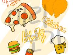 음식 스티커 도안 공유