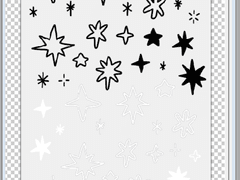 [굿노트 스티커] 흑백 반짝이 스티커