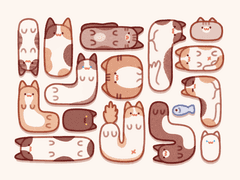 [굿노트] 뭔 바부같은 고양이 덩어리 스티커