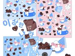 ˈ∗♡∗ˈ 이상한 나라의 미쯔옹 ˈ∗♡∗ˈ 일부 무료 굿노트 스티커