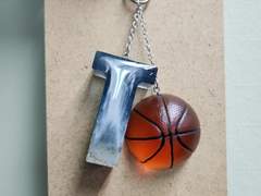 이니셜+농구공 키링