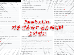 Paradox Live : 가장 결혼하고 싶은 캐릭터 순위(결과)