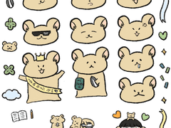 [스티커 도안] 햄쓲이의 일상