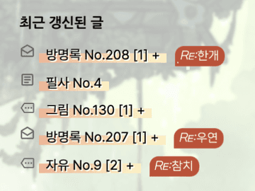 최신 갱신 글에서 리플 대상 표시하기