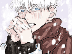 주술회전 고죠 사토루 포카 도안 백업용 그림