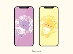 말랑곰 핸드폰 배경화면 : 꽃과 함께 1탄