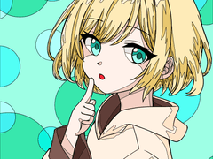 컬러링시트 0042 : character_girl_gold-hair_short-hair_hood_SD