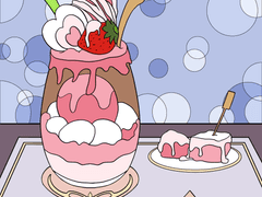 컬러링시트 0045 : food_dessert_strawberry_latte_drink_chocolate