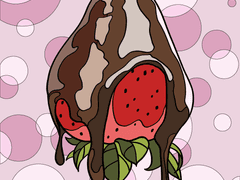 컬러링시트 0046 : food_dessert_strawberry_chocolate