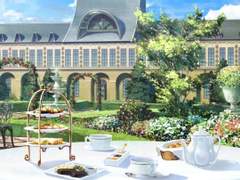 인공 정원에서의 티 타임