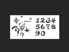 [굿노트] 숫자, 기호 흑백 스티커