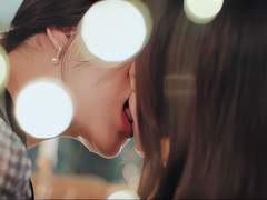 kissing under the mistletoe