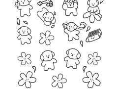 굿노트 스티커 | 벚꽃 강아지 🐶