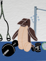 목각 펭귄의 운동 도전기