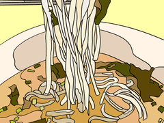 컬러링시트 0052 : food_noodles_seaweed