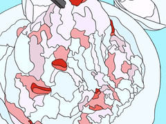 컬러링시트 0053 : food_dessert_ice_strawberry