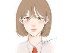 2second 커미션 설명-1.간단선화+채색(두상+교복 넥타이)