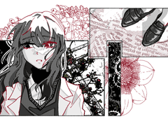 !필답 흑백 고정틀 커미션!