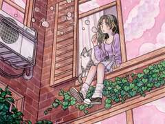 분홍빛 창가에서