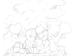 [무료배포] 2인 sd 커플 스케치