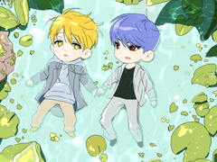 물 위에 나란히