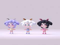 푹신푹신한 3D 소녀 굿노트 스티커