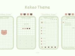 [iOS 카카오톡 테마] 체크 곰돌이 그린 카톡 테마