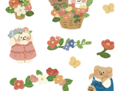 몽글몽글 꽃이랑 스티커