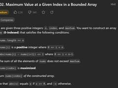 1802. Maximum Value at a Given Index in a Bounded Array