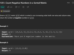 1351. Count Negative Numbers in a Sorted Matrix