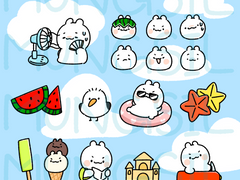 [ 유료 ] 토깽이의 여름나기 PNG 스티커