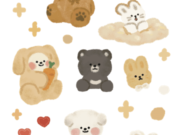 뽀송뽀송 친구들 스티커