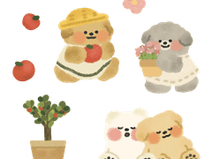 정원 속 행복 스티커