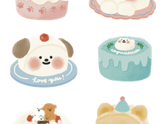 콩이의케이크3 스티커