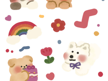 행복한 댕댕스 스티커