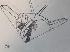 B-117 나이트호크 폭격기 그림 그리기