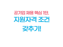 공기업 채용구조 - 1탄. 지원 자격이 안되면 공기업은 지원하지마!