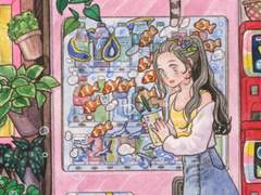 자판기 앞 거리에서