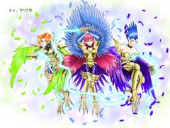 [그림/유희왕] 해피 레이디 세자매.