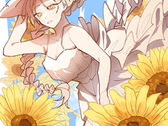 해바라기 밭 아래서