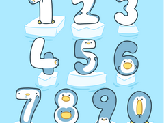 [ 유료 ] 숫자 펭귄 PNG 스티커