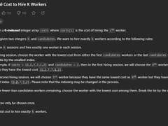 [2023.06.26] 2462. Total Cost to Hire K Workers