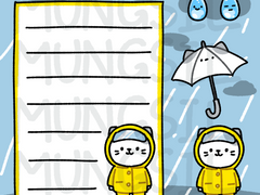 [ 유료 ] 우비 고양이 PNG 메모지와 스티커