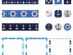 마린 패턴 스티커 (1)