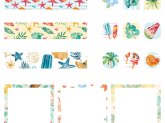 여름 패턴 스티커 (1)