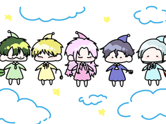 세포신곡 아토, 루이, 하지메, 노리유키, 노아 요정 키링 도안